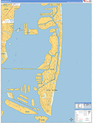 Miami Beach  Wall Map Basic Style